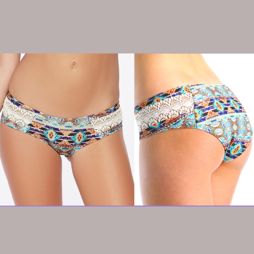 NWT! L Space Zanzibar Twilight Full Cut Bikini Bottom in Sand‎ [sz XS ]